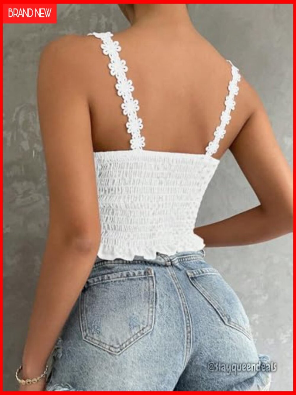 Women's Lace Corset Crop Top Bralette Cami Tank Backless Boho - Picture 2 of 5